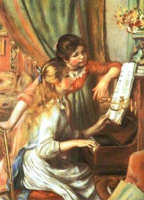Pierre-Auguste Renoir Two Girls at the Piano oil painting image